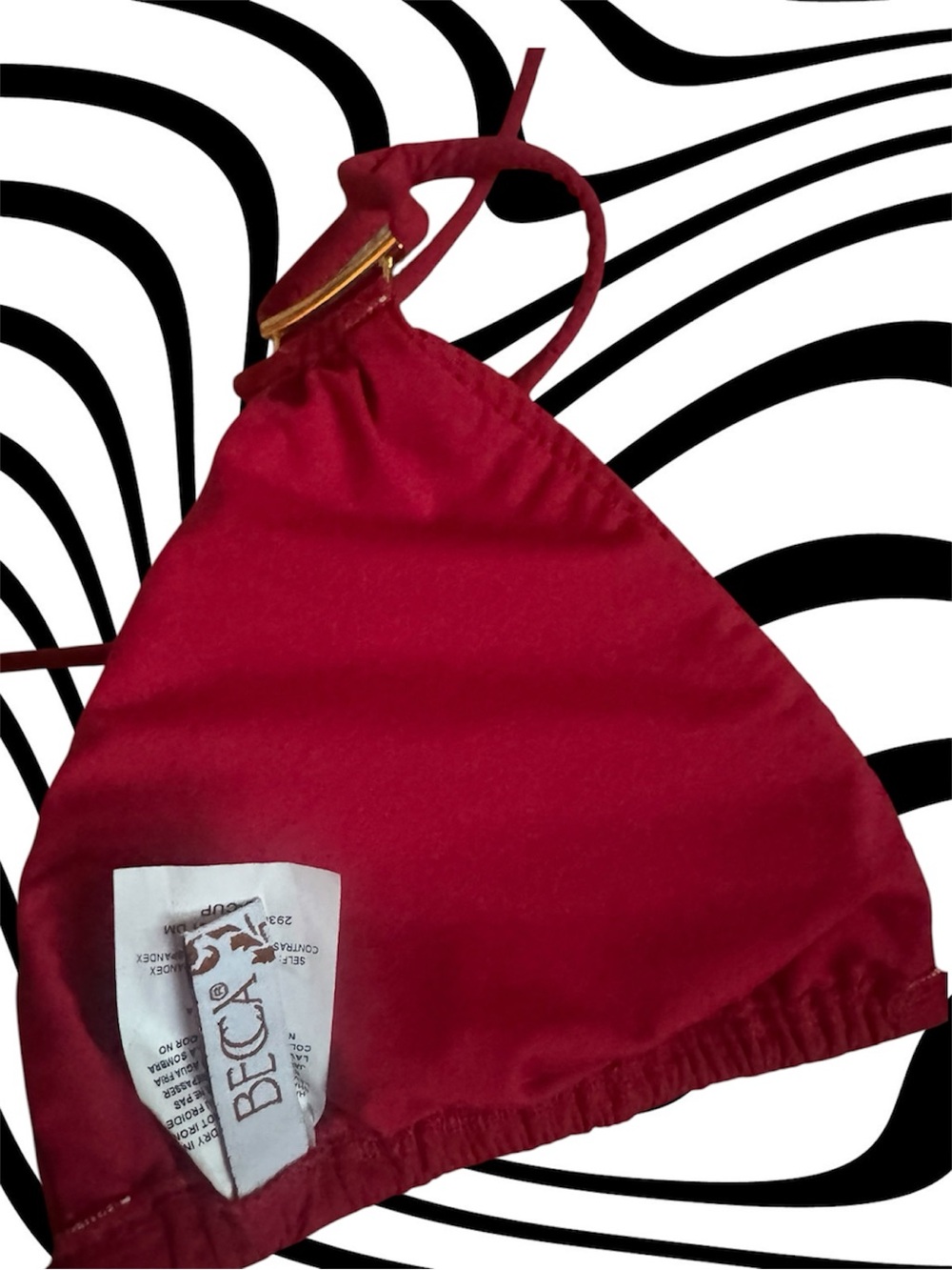 BECCA Raspberry Red Triangle Bikini Top - Picture 2 of 2